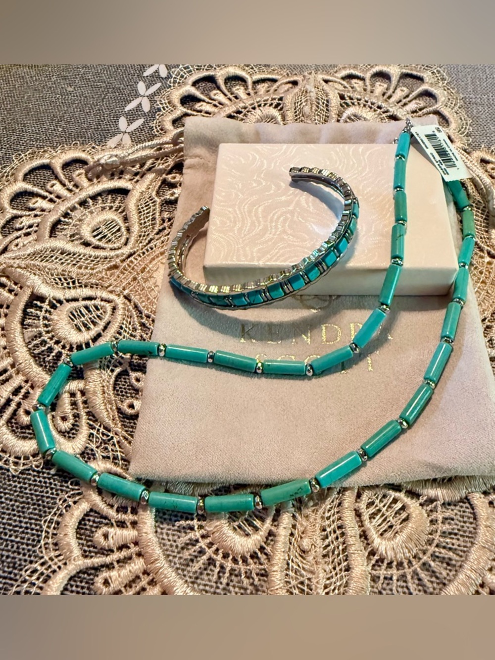 Kendra Scott Ember Necklace & Bracelet Set in Turquoise